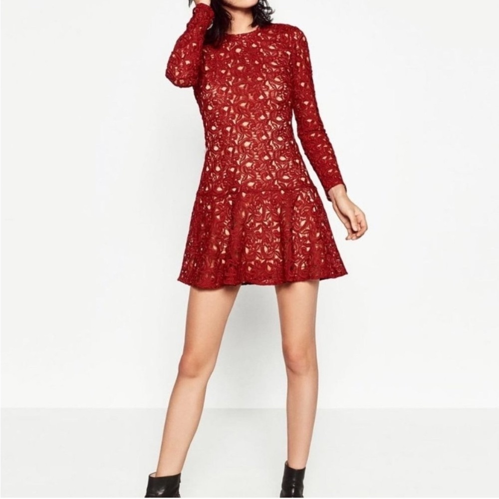 ZARA Crochet Lace Dress Mini